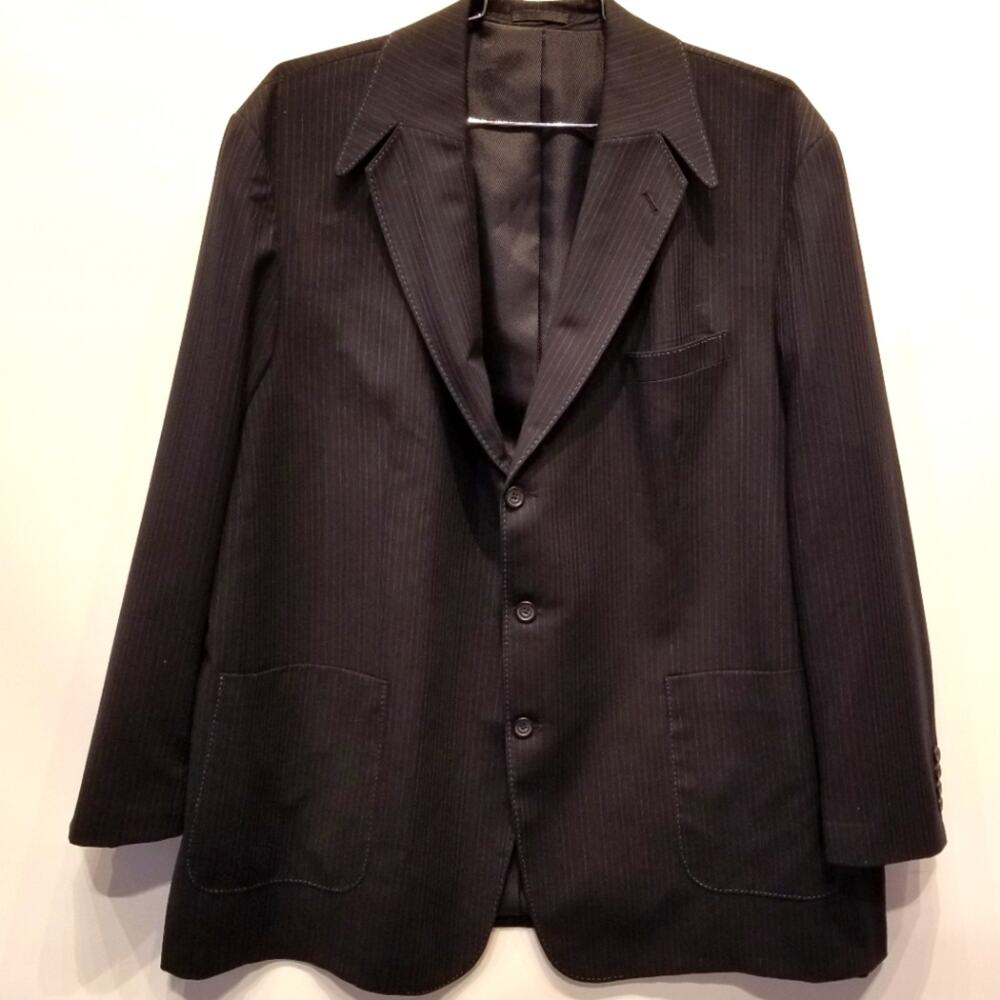 Big & Tall Men's Black Sports Coat Blazer Jacket Troy McSwain Plus‎ Size 4XL